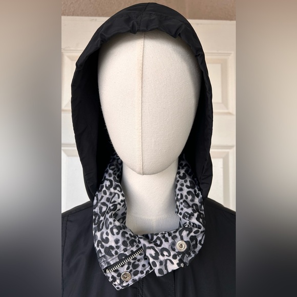 JM Collection‎ Women’s Windbreaker Cheetah Trim Large - Picture 2 of 11